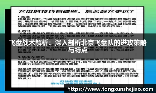 飞盘战术解析：深入剖析北京飞盘队的进攻策略与特点